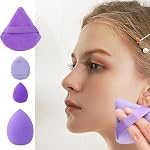 12 pcs Makeup Sponge Blender Sponges for Liquid, Cream, and Powder, Make up sponges for foundation Powder Puff Face Triangle Face Makeup Puff Wet Dry Dual-Use (Purple)