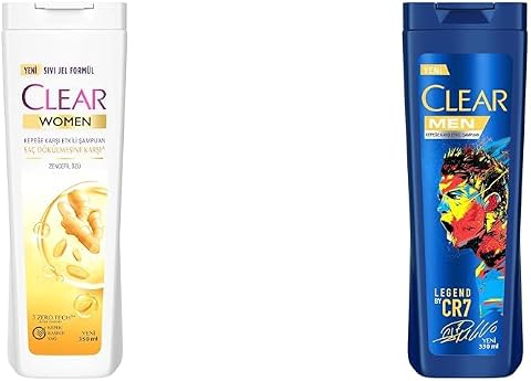 Clear Women Saç Dökülmesine Karşı Zencefil Özü Kepeğe Karşı Etkili Şampuan 350 ml(1) Clear Men Kepeğe Karşı Etkili Şampuan Legend By CR7 Cristiano Ronaldo 350 ml(2)