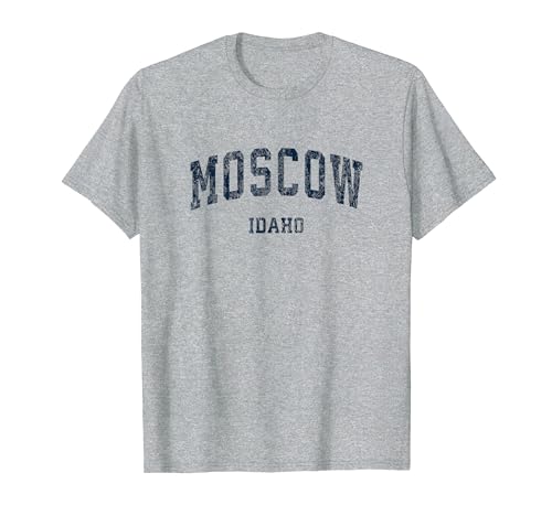 Moscow Idaho ID Vintage Varsity Sports Navy Design Camiseta