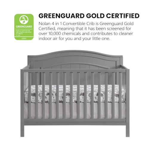 Image of Oxford Baby Nolan 4-in-1 Convertible Crib, Dove Gray, GreenGuard Gold Certified