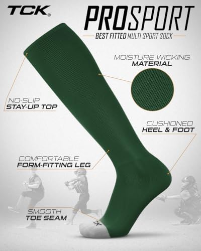 Image of Prosport Baseball Socks & Softball Socks, Kids & Adult Knee High Tube Sock