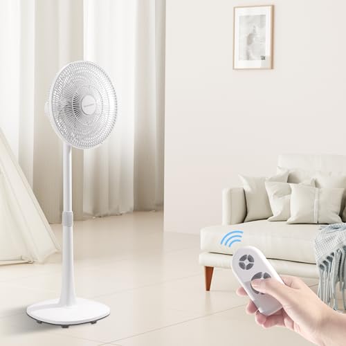 BananaDeer 7 Blades 14.5-Inch 4-Speed Oscillating Pedestal Floor Fan, Adjustable Height, Stand Fan for Home, DC Motor, With Remote Control, Timer, Tilted Head, Bedroom, Office, Kitchen and Living Room by BananaDeer - Used condition - Image 9