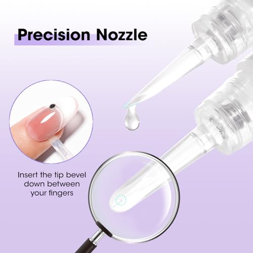 Image of Gellen Nail Glue and Remover Kit, UV Gel Nail Glue for Press Ons, 2 Pcs Non Acetone Gel Nail Glue Removers, Long Lasting Semi Solid Nail Glue Gel, Gentle Gel Glue Off for Beginner DIY at Home