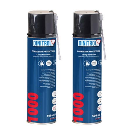 2 x Dinitrol 1000 clair cavité Cire 500 ml Aérosol