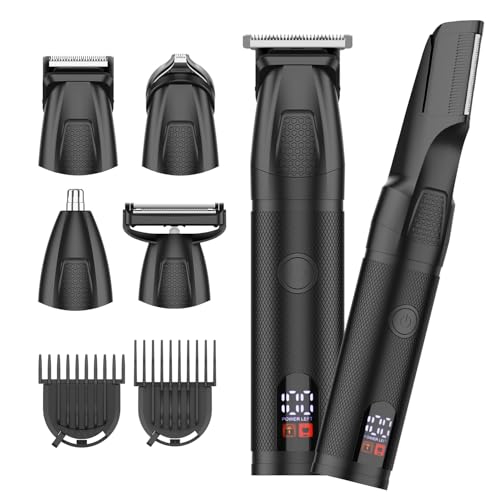 ボディシェーバー メンズ バリカン「一台6役＆全身適用」電動シェーバー VIO フェイスシェーバー ヒゲトリマー ヘアカッター ひけそり 鼻毛カッター 乾湿両用 IPX6防水 残量表示 すねげ処理 USB充電 デリケートゾーン 脛毛/背中/理容 男女兼用 プレゼント 誕生日 新年 6種類ヘッド