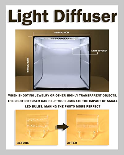 PULUZ 9.8"/25cm Foldable Portable Photo Studio Light Box, Adjustable Brightness Light Box Photography Lighting Shooting Tent Kit, with LED Lights and 12 Colors Backdrop - image 4