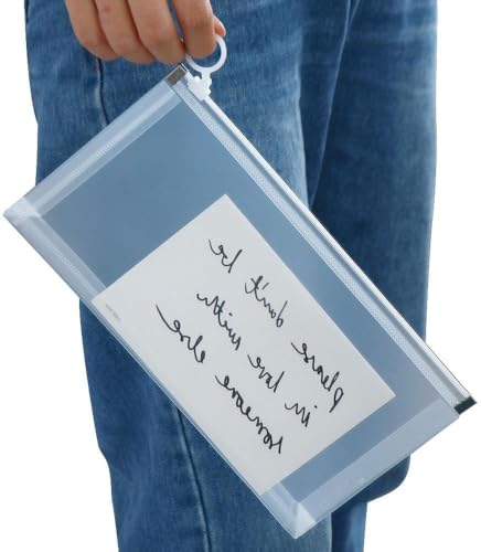 Image of Shuttle Art A4 Clear Zipper File Folder -Waterproof Transparent Document Organizer Pouch,Envelope Bag for Office,School, Home & Travel -Resume,Bills,Receipts & Paper Storage Case with Secure Closure