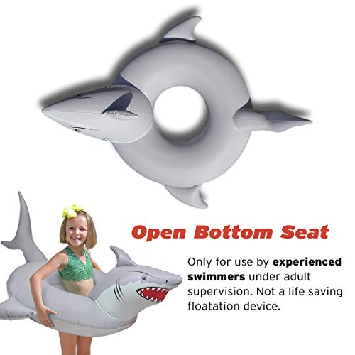 Image of GoFloats Great White Bite Jr Pool Float Party Tube, Stylish Floating for Kids