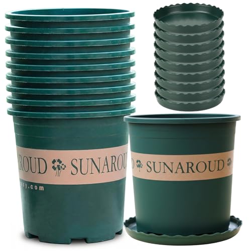 Pots de pépinière en plastique épais durable de 2 gallons