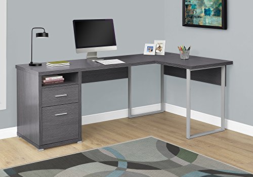 Monarch Specialties Computer Desk L-Shaped Corner Desk with File Cabinet - Left or