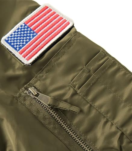Image of FTIMILD Military Bomber Jacket for Men Casual Windbreaker Jacket Mens Spring and Fall Jacket with Pockets and US Armband