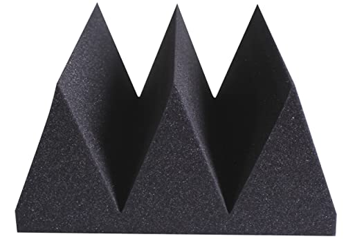 Professional Acoustic Foam Panels 12” x 12” x 6” Soundproofing Tiles - 6 Inches Thick For Maximum Sound Dampening And Broadband Sound Control - Ultra Absorbent Acoustic Foam Wedges (24 Pack, Charcoal)