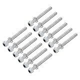 MECCANIXITY Pack of 12 Landing Gear Steel Axle 5/32 Inch Dia 1.7 Inch Length M4 Wheel Drive Shaft with Nuts for RC Airplane