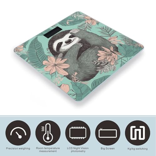 Báscula Digital de Baño Verde Menta Animal Sloth miniatura 3
