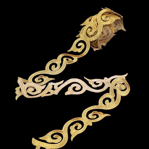 Gold Lace Trim Gold Applique Metallic Lace Ribbon Adhesive Trim