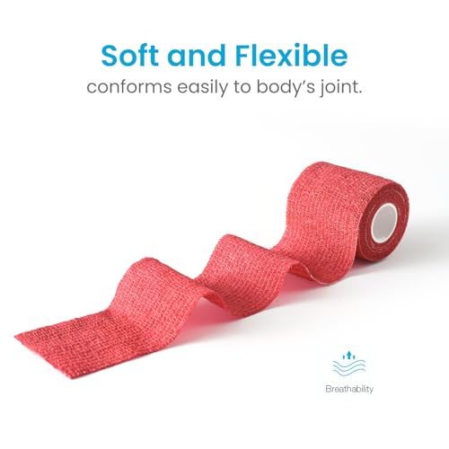 Image of WePet Pet Wrap, Self-Adhesive, Only Sticks to Itself, Non-Woven Tape for Dog Legs, Paws, Wounds, First Aid Cohesive Gauze for Horse, Cat, Bird, Animal, 6 Rolls, 2 Inch, Solid Color A
