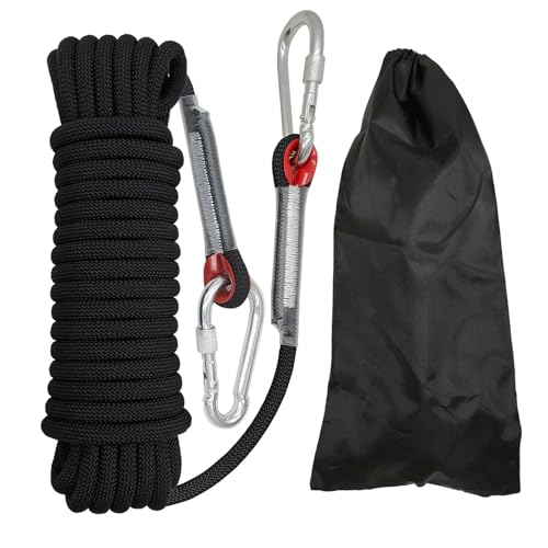 10mm Seil, Mehrzweck-Seil, Strapazierfähiges Seil für den Außen- und Innenbereich, Camping, Wandern, Bootfahren, Angeln, Heimwerkerarbeiten und Heimprojekte (Schwarz, 10m)