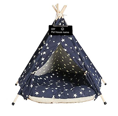 Scnbom Tienda de campaña Mascotas Perros Gatos Casas Tipi Colchón Cama para Pets Teepee Dog...