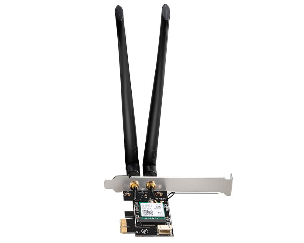 D-Link DWA-X582 Tarjeta PCIe Wi-Fi 6 3000 Mbps, Bluetooth 5.0, Antenas Desmontables, Alta Ganancia 5 dBi, WPA3, PCIe Low Profile, Windows