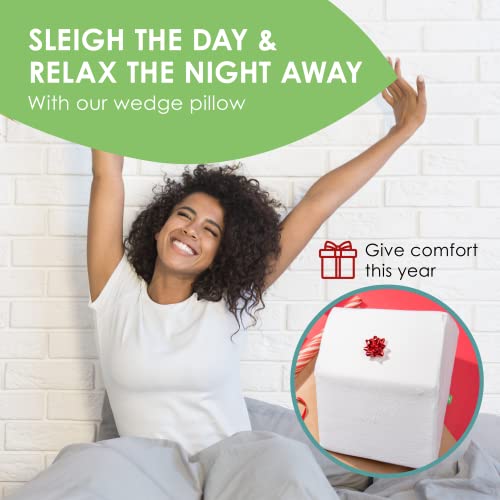 Cushy Form Leg Elevation Pillow - 8 Inch Wedge Pillows for Legs - Elevated Support for Back, Hip and Knee Discomfort & Post-Surgery w/ Washable Cover - White