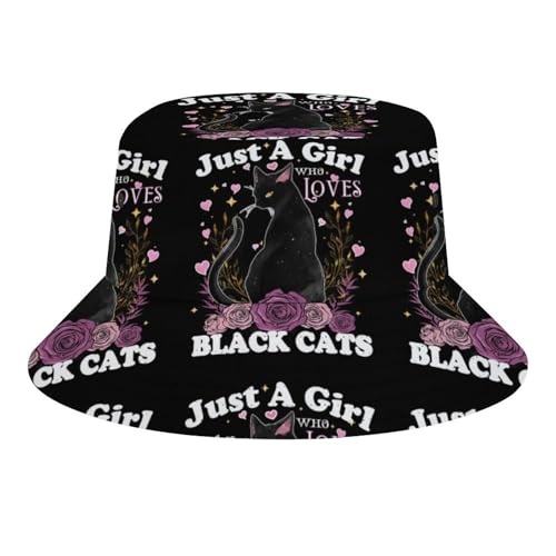 Colorful Cats BlackBucket Hat for Women Funny Realistic Food Fisherman Cap for Teens Novelty Sun Hat for Men Outdoor