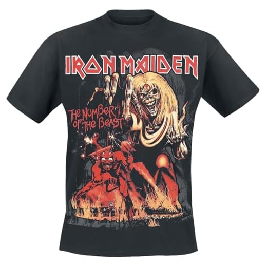 Iron Maiden Number of The Beast Graphic Unisex Camiseta Negro M 100% algodón Vorne Bedruckt Regular
