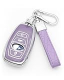 HAOYOUMEI Advanced Soft TPU 4-Buttons Key Cover is Compatible with Subaru Ascent BRZ Crosstrek Forester Legacy Outback WRX XV Key (Purple Set)