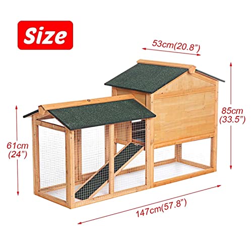 Chamber Hölzerner Kaninchenstall Mit Stallabdeckung Deluxe Hühnerstall Indoor- Und Outdoor-Haustierhauskäfig Für… – Bild 3