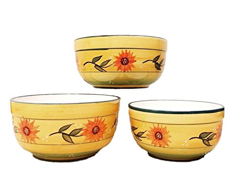 Country Sunflower 3 Piece Mixing Bowl Set