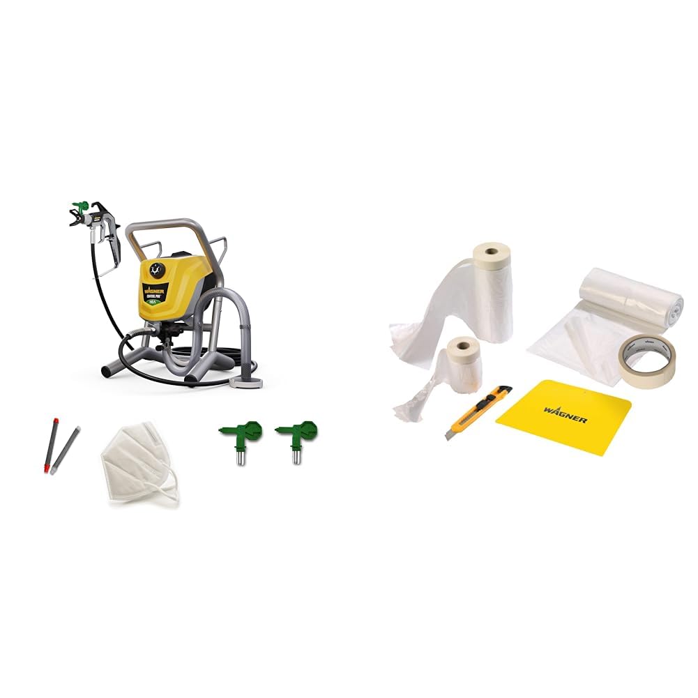 WAGNER Airless Pistolet peinture Control Pro 250 M pour peintures murales, laques et lasures, vernis d’intérieur, 15 m² en 2 min, réglage de pression, 110 bar, tuyau 9m + Kit Extra Premium, 2316444