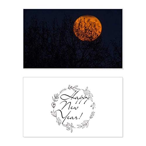 Tarjeta conmemorativa de año nuevo con diseño premium Red Shadow Planet Nebulae en inglés