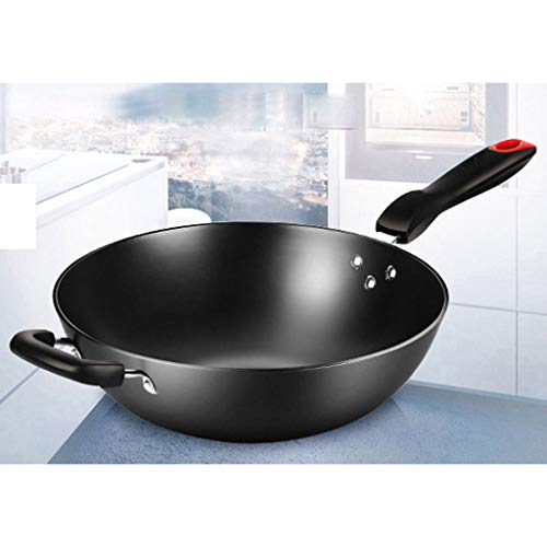 Wok de hierro fundido con base lisa y revestimiento antiadherente miniatura 4