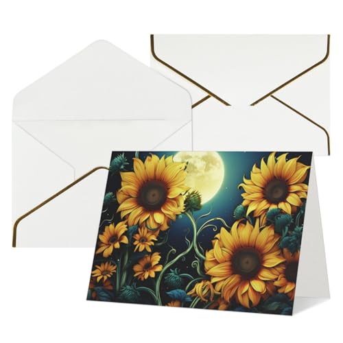 Cartes de vœux tournesol avec enveloppes pour écrire vos messages