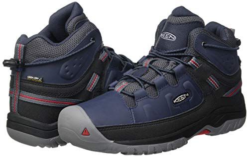 Bota de caminhada infantil Keen Targhee Mid WP, Blue Nights/Red Carpet, 7 Big Kid