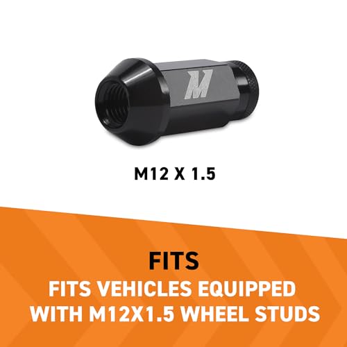 Image of Mishimoto Aluminum Locking Black Lug Nuts Set, M12x1.5, 20 Pieces