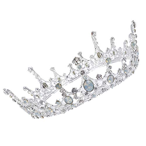 Corona de cristal fina estilo vintage y tiara completa para novias exigentes