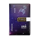 Buchgröße: 150 x 220 mm Kawaii A5 Notizbuch PU Leder Creative 12 Konstellationstagebuch mit Schloss Wöchentlicher Tagesplaner Notizbuch Journal Passwort Passwort Notizbuch A5 Skorpion
