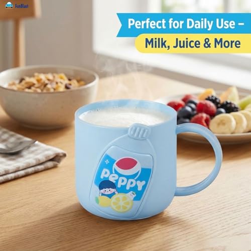 Image of FunBlast Milk Mug for Kids - 320 Ml; Unbreakable Mug for Kids, Milk Mugs for Kids Unbreakable - Milk Drinking Cup for Kids (SkyBlue)