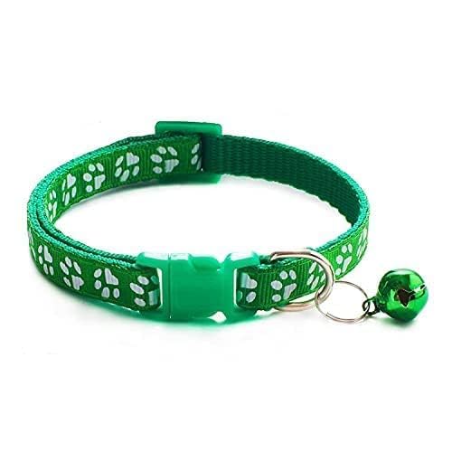 D&C PAWS Cat Collars Belt for Kitten with Bells Paw Print Nylon Made Adjustable Size Pet Safe Collars for Cats Rabbit (Random Color, Pack of 1 Pc) (Green) (B0D4RD8SWD) Amazon Price History, Amazon Price Tracker