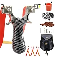 Luoyer Zwille Profi Steinschleuder für Erwachsene die Jagd Schleuderset mit Tasche Zielglocke Zubehör für Outdoor Sport Katapult Slingshot (Kunststoff-Griff)
