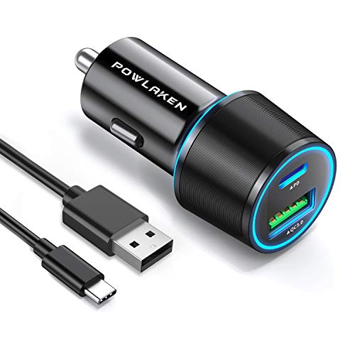 Updated Version USB C PD Car Charger, Total 36W Dual Type C PD