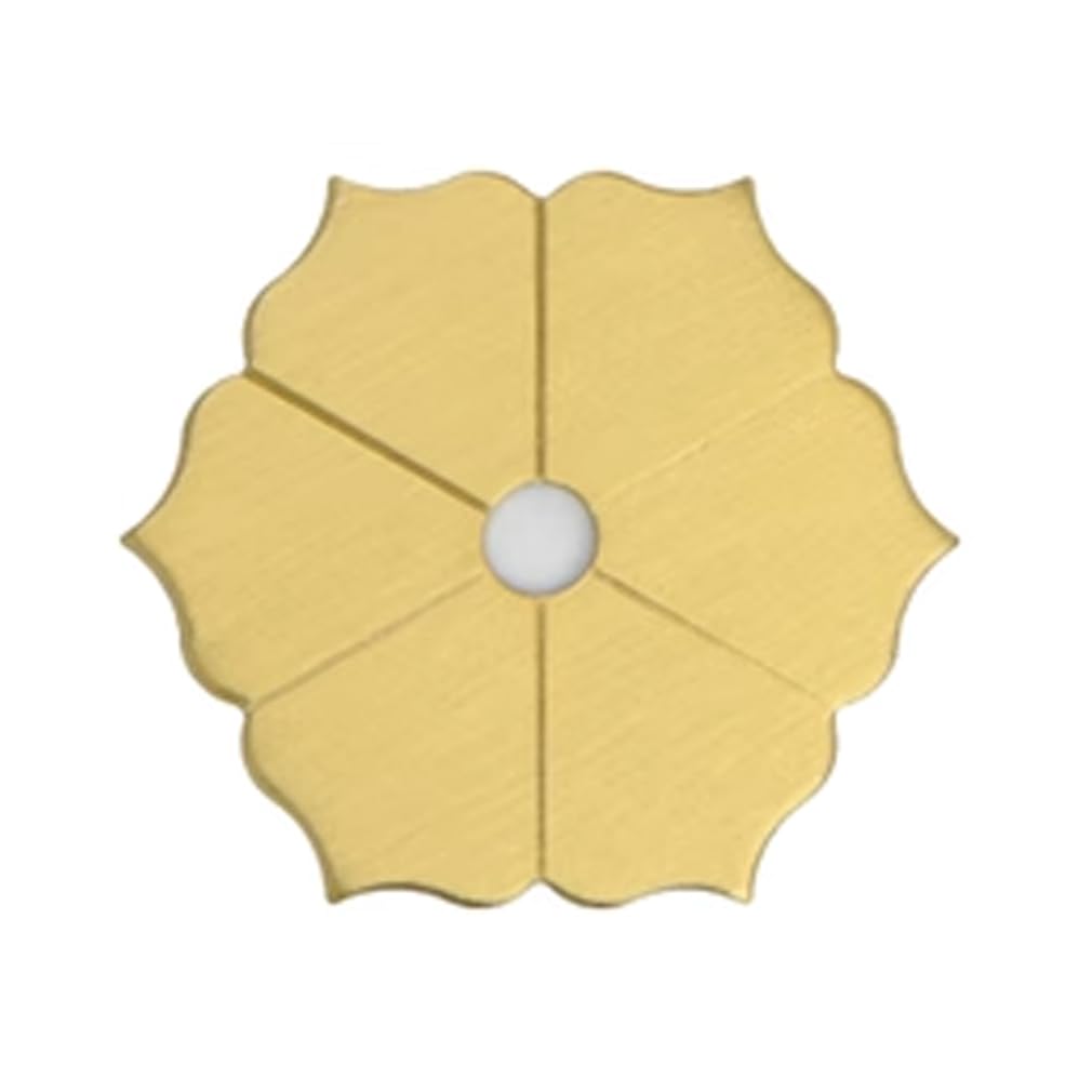 Tiazza 10Pcs Petal Shape Brass Backplate Washers Classical Furniture Decoration Gasket Hardware Accessories (Brass, 1.8")
