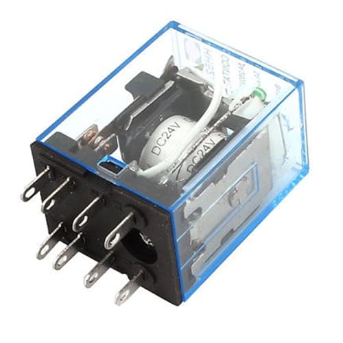 Relé electromagnético HH52P 24VDC de 8 pines con contactos DPDT de alta precisión y durabilidad