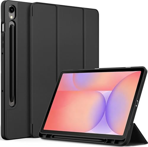 Protezione ottimale: realizzata in poliuretano (PU) di alta qualità, questa custodia offre una sensazione morbida e setosa. La morbida custodia posteriore in TPU protegge efficacemente il tablet da graffi e urti. Offre inoltre una protezione impeccabile grazie a ritagli precisi per altoparlanti, fotocamera, pulsanti e altre porte.