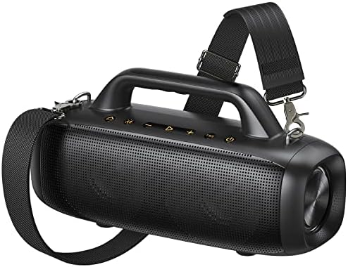 Uoudio 80W Bluetooth Speakers, IP67 Waterproof Wireless Speakers, Rich Bass, 360° Stereo Sound, Built-in Mic Port, 12H Playtime, Portable Bluetooth Speakers for Outdoor Party Beach (Black without RGB)