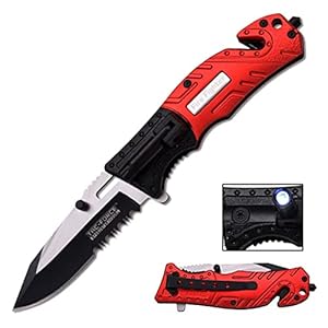 TAC Force TF-835 Series Spring Assist Folding Knife, Two-Tone Half-Serrated Blade, 4.5-Inch Closed
