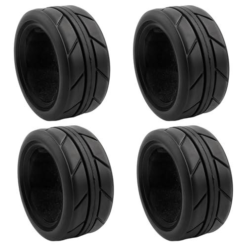 GDOOL 1/10 Scale RC On-Road Soft Tires 65mm Replacement Rubber Wheels Tyres with Foam Insert Compatible with Traxxas 4Tec 2.0 Tamiya TT01 XV01 Kyosho...