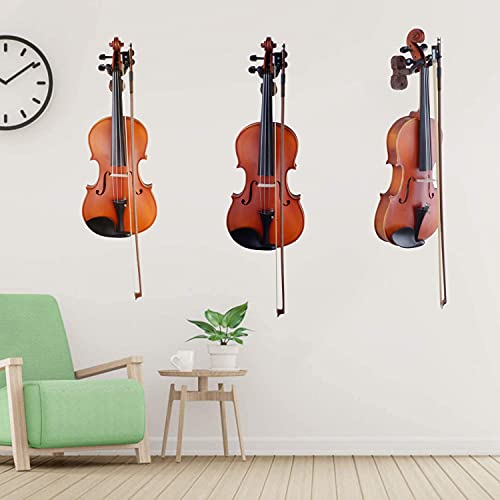 Violine Viola Wandhalterung,Violine Viola Haken,Black Walnut Violine Halter,mit Bogenhaken,Home & Studio Wandhalterung Violine Kleiderbügel(Black Walnut)