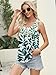 ORANDESIGNE Womens Floral Print Tank Tops Scoop Neck Sleeveless Shirts Flowy Casual Summer Tops Loose Fit Clothes 2026 Blue Leaves White Medium