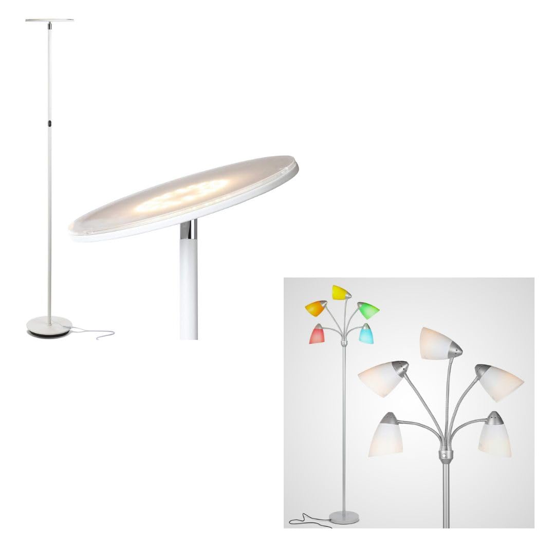 Brightech Sky LED Torchiere Floor Lamp BUNDLED Medusa LED Floor Lamp ...